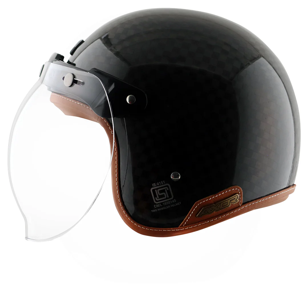 Axor Jet Carbon Big Checks helmet with bubble visor - Image 3