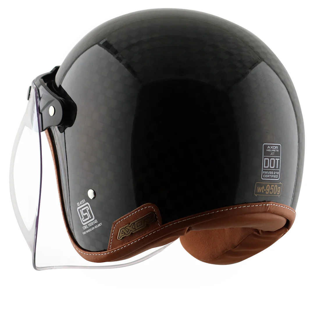 Axor Jet Carbon Big Checks helmet with bubble visor - Image 4