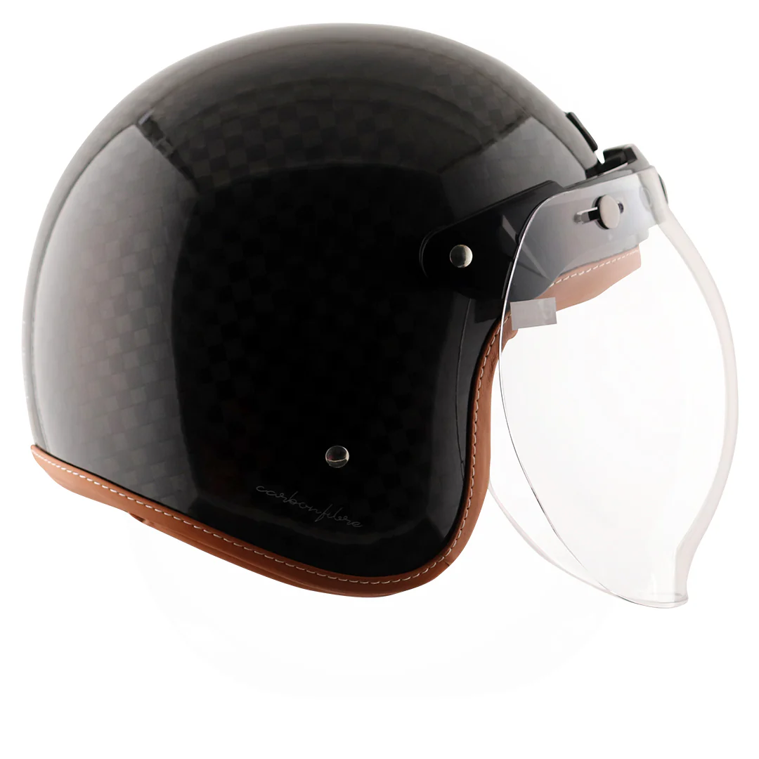 Axor Jet Carbon Big Checks helmet with bubble visor - Image 7
